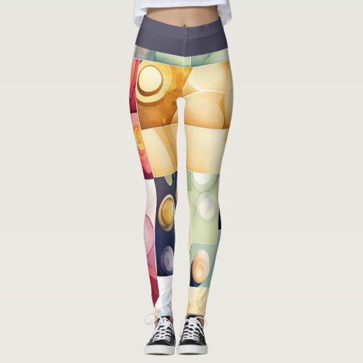 Leggings Boutons géométriques (Devant)
