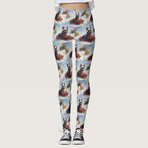 Leggings Bouviers Des Flandres Chien à Sledge Noël