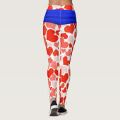 Leggings Bow bleu et Coeurs roses rouges  (Dos)
