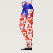 Leggings Bow bleu et Coeurs roses rouges  (Gauche)