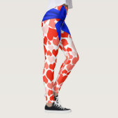 Leggings Bow bleu et Coeurs roses rouges  (Droite)