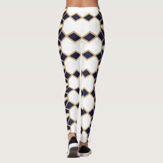 Leggings Bowties bleues et dorées (Dos)