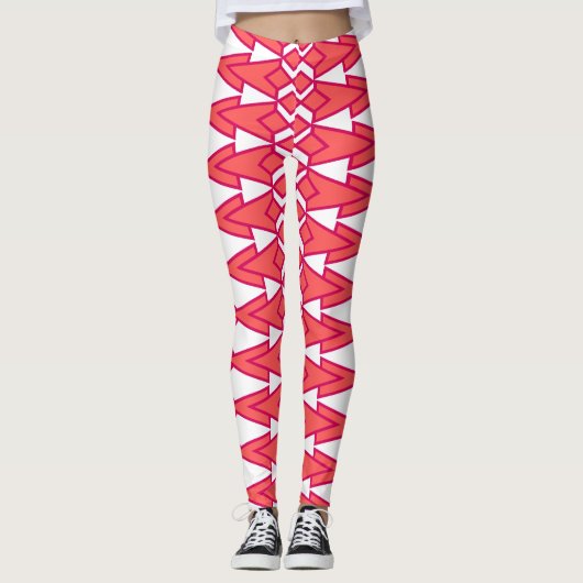 Leggings Bowties rouges et roses (Devant)