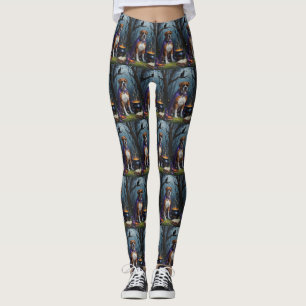 Leggings Boxer Chien Whimsical Halloween Peinture