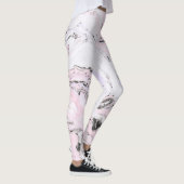 Leggings Bracelet blanc rose clair et gris en marbre (Droite)