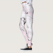 Leggings Bracelet blanc rose clair et gris en marbre (Gauche)