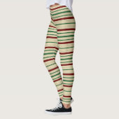 Leggings Bracelet de Noël rayé (Gauche)