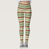 Leggings Bracelet de Noël rayé (Devant)