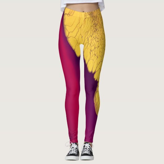 Leggings Braises dorées Abstrait (Devant)