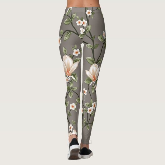 Leggings Branche florale élégante à motif | Légendes (Dos)