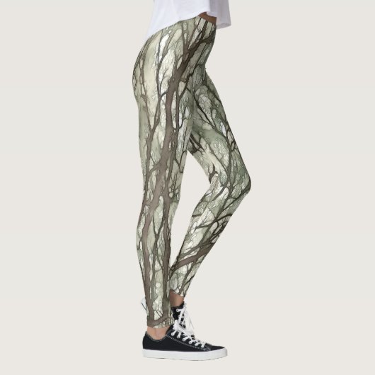 Leggings Branches d'aquarelle Camouflage vert (Droite)