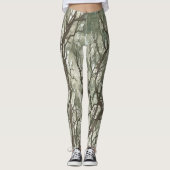 Leggings Branches d'aquarelle Camouflage vert (Devant)