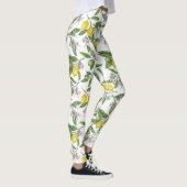 Leggings Branches de citron avec fleurs et fruits sur blanc (Droite)