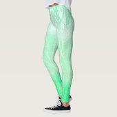 Leggings Branches de Menthe Verte Brumeuse Givrée (Gauche)