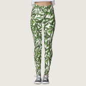 Leggings Branches d'olive sur blanc (Devant)