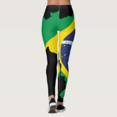 Leggings Brésil Carte Brésilien Drapeau blanc Lettres sur n (Dos)