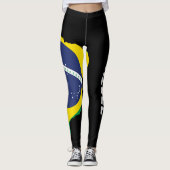 Leggings Brésil Carte Brésilien Drapeau blanc Lettres sur n (Devant)