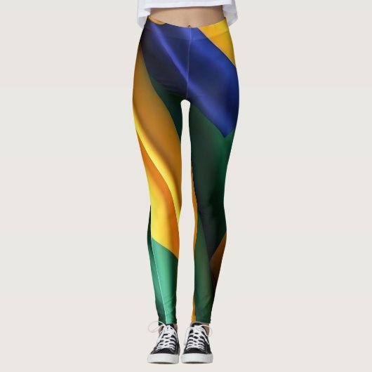 Leggings Brésil drapeau texture soie (Devant)