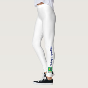 Leggings Brésil et drapeau brésilien avec votre nom