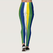 Leggings Brésil National Drapeau Couleurs Verticales (Dos)
