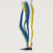 Leggings Brésil National Drapeau Couleurs Verticales (Gauche)