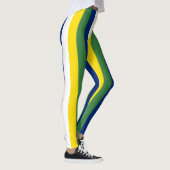 Leggings Brésil National Drapeau Couleurs Verticales (Droite)