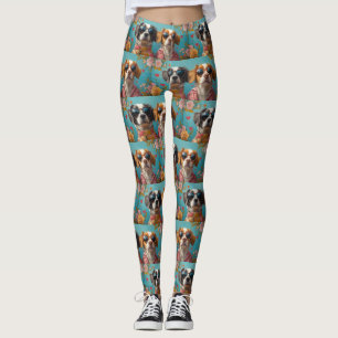 Leggings Bretagne Espagnol avec coeur Roses Saint Valentin