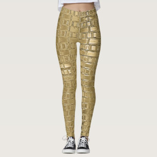 Leggings Brick en brique de brick métallique Faux d'or Lé
