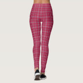 Leggings Brick Red and Soft Peach Plaid (Dos)
