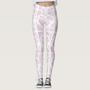 Leggings Bride Coeur Rose fait main Yoga Pantalons Leggym
