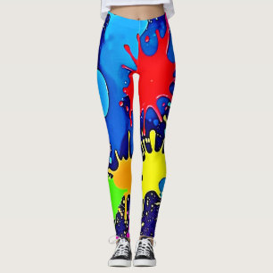 Leggings Bright Color Splatter