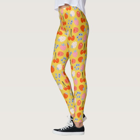 Leggings Bright Coloré Motif Fruit Berry (Gauche)