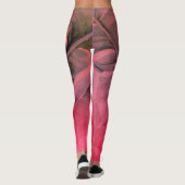 Leggings Bright Fun Rose Tropical Summer Palm Feuille (Dos)