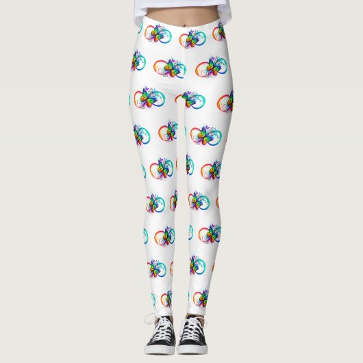 Leggings Bright infinity with rainbow butterfly (Devant)