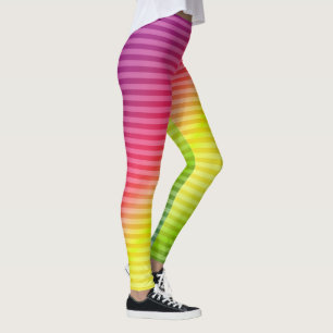 Leggings Bright neon fluorescent dégradé arc-en-ciel ombre