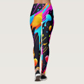 Leggings Bright Neon Splashes dans l'oeuvre Abstraite (Dos)