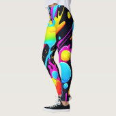 Leggings Bright Neon Splashes dans l'oeuvre Abstraite (Gauche)