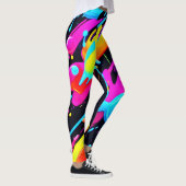 Leggings Bright Neon Splashes dans l'oeuvre Abstraite (Droite)