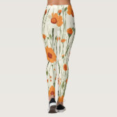 Leggings Bright Orange Floral (Dos)