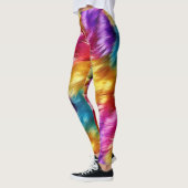 Leggings Bright Rainbow fausse texture de fourrure monstre (Gauche)