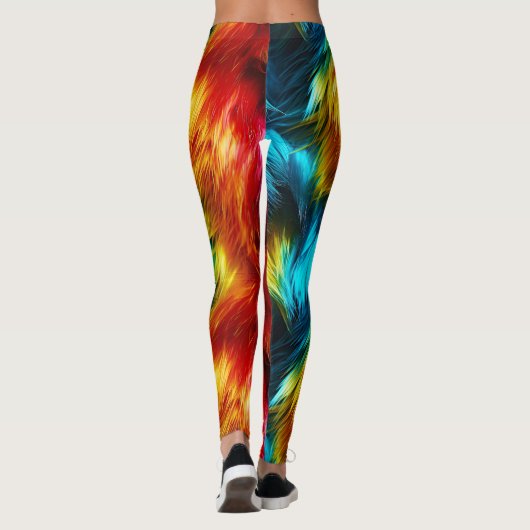 Leggings Bright Rainbow fausse texture de fourrure monstre (Dos)