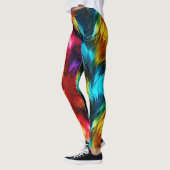 Leggings Bright Rainbow fausse texture de fourrure monstre (Gauche)