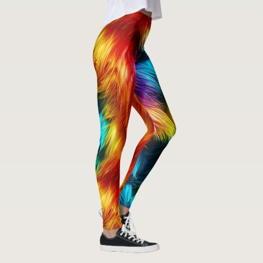 Leggings Bright Rainbow fausse texture de fourrure monstre (Droite)