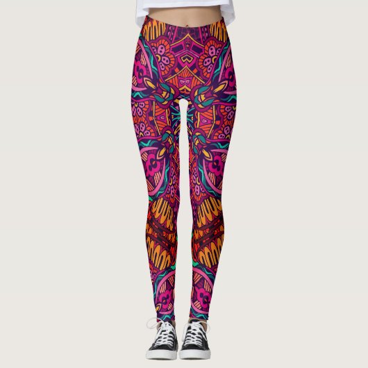 Leggings Brillant floral Abstrait Geometrical Whimsal (Devant)