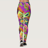 Leggings Brillant rose violet Turquoise en marbre turquoise (Dos)