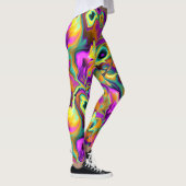 Leggings Brillant rose violet Turquoise en marbre turquoise (Droite)