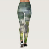 Leggings Brique Abstraite Été Vert (Dos)