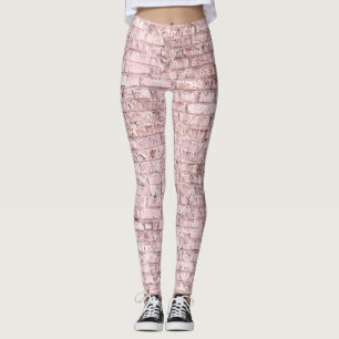 Leggings Brique rose rétro : Saturée Abstraite