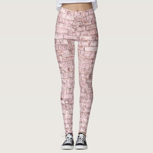 Leggings Brique rose rétro : Saturée Abstraite (Devant)