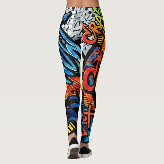 Leggings Briques de graffitis : Abstrait urbain (Dos)